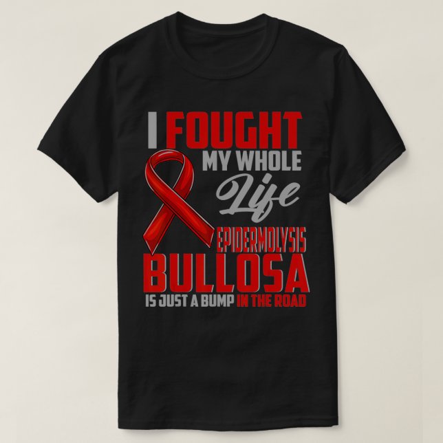 Epidermolysis Bullosa Awareness EB Related Red Rib T-Shirt (Design Front)