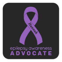 Epilepsy Advocate Black Square Sticker