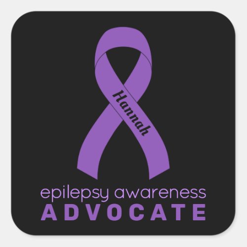 Epilepsy Advocate Black Square Sticker