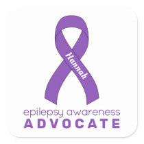 Epilepsy Advocate White Square Sticker