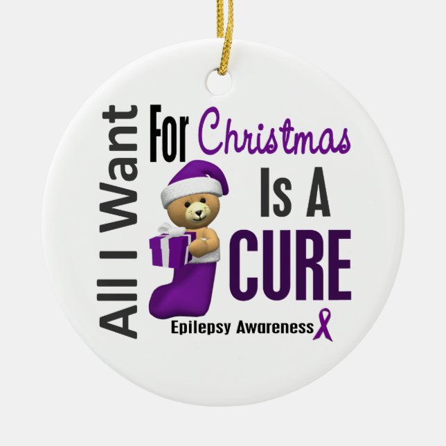 Epilepsy All I Want For Christmas Ornaments (Front)