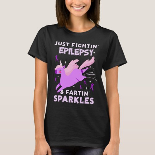 epilepsy appendix cancer unicorn farting sparkles T_Shirt