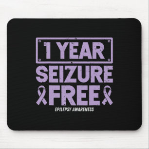 Epilepsy Awareness 1 Year Seizure Free Ribbon 2 Mouse Pad