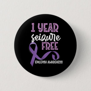 Epilepsy Awareness 1 Year Seizure Free Ribbon Button