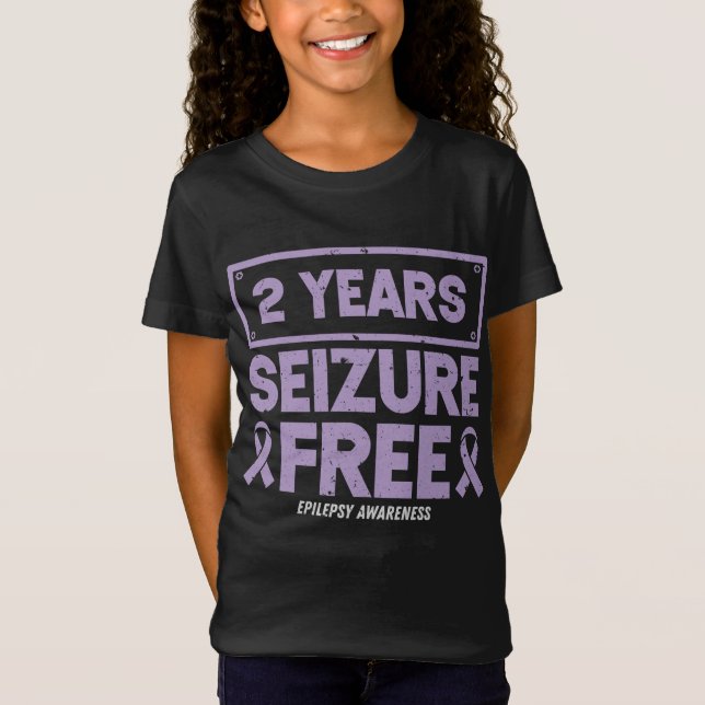 Epilepsy Awareness  2 Years Seizure Free Ribbon T-Shirt (Front)
