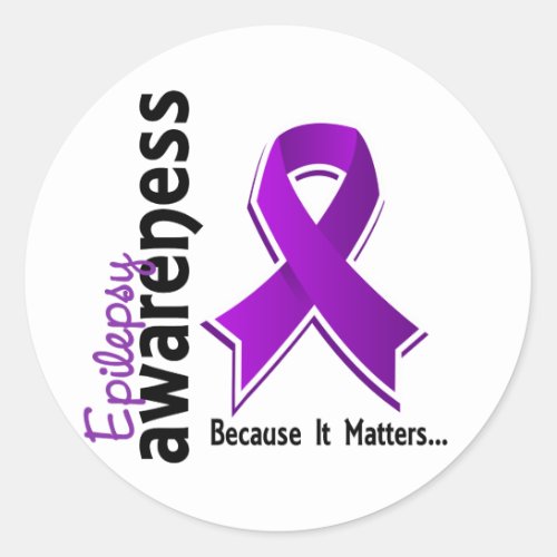 Epilepsy Awareness 5 Classic Round Sticker