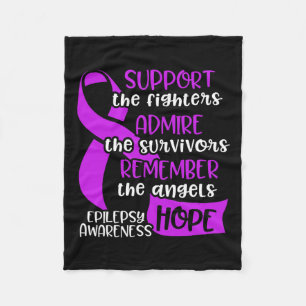 Epilepsy Awareness Admire Epileptic Warrior Surviv Fleece Blanket