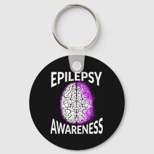 Epilepsy Awareness Brain Epileptic Warrior Survivo Keychain