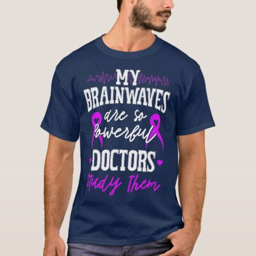Epilepsy Awareness Brain Waves Epileptic Warrior T_Shirt