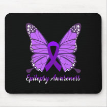 Epilepsy Awareness Butterfly Purple Ribbon Epileps Mouse Pad