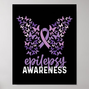 Epilepsy Awareness Butterfly Ribbon Poster