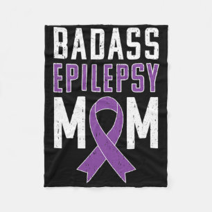 Epilepsy Awareness Byd Epilepsy Mom Purple Ribbon Fleece Blanket