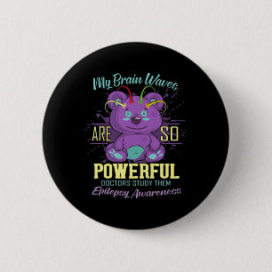 Epilepsy Awareness Day Purple Bear Epileptic Fight Button