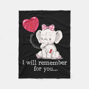 Epilepsy Awareness Elephant Fleece Blanket