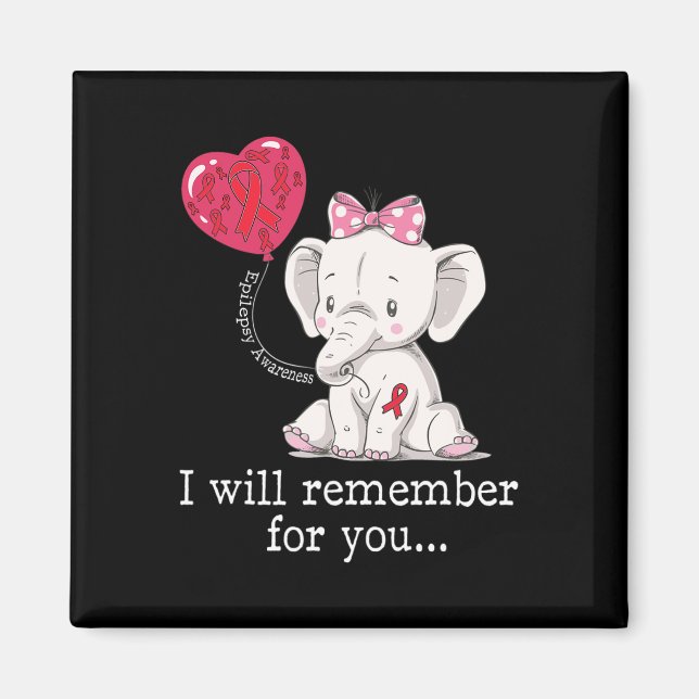 Epilepsy Awareness Elephant  Magnet (Front)