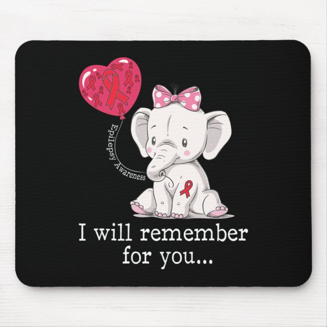 Epilepsy Awareness Elephant  Mouse Pad (Front)