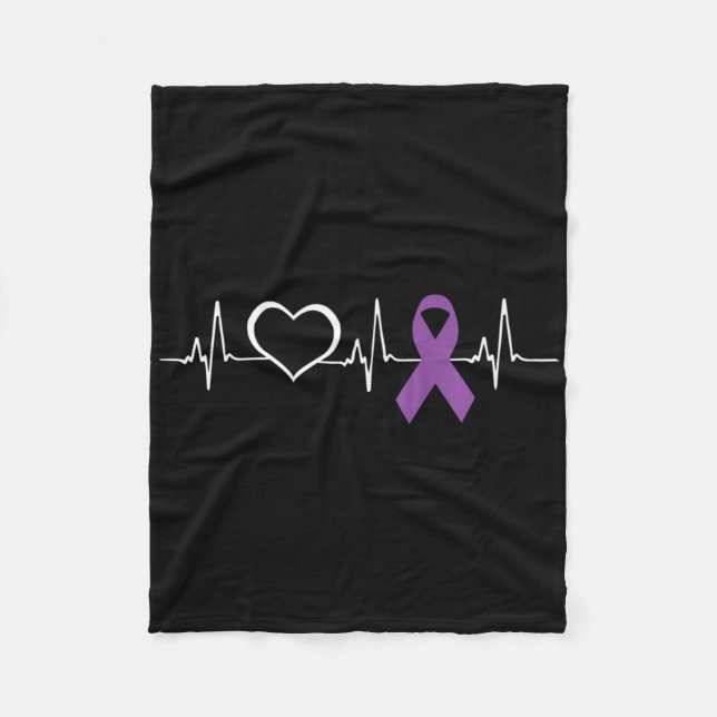 Epilepsy Awareness Epilepsy Awareness Heart  Fleece Blanket (Front)