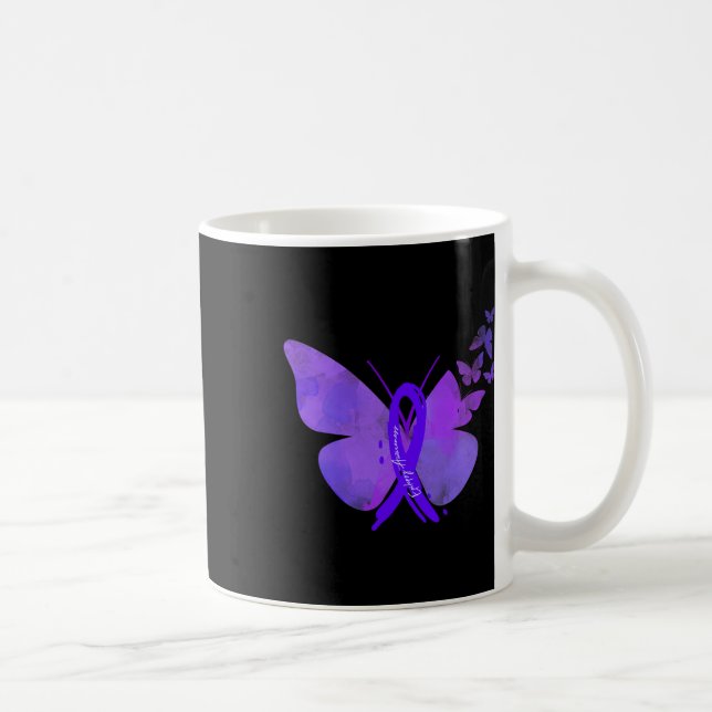 Epilepsy Awareness Epilepsy Purple Butterflies  Coffee Mug (Right)