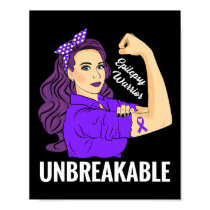 Epilepsy Awareness Epileptic Purple Ribbon Warrio Poster