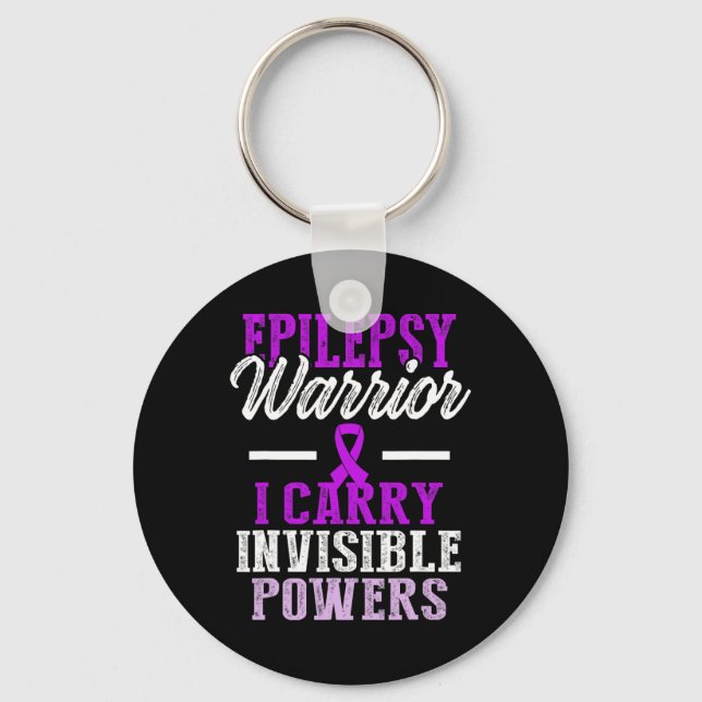 Epilepsy Awareness Epileptic Warrior Survivor 11  Keychain (Front)