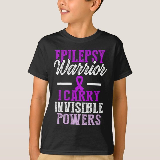 Epilepsy Awareness Epileptic Warrior Survivor 11  T-Shirt (Front)