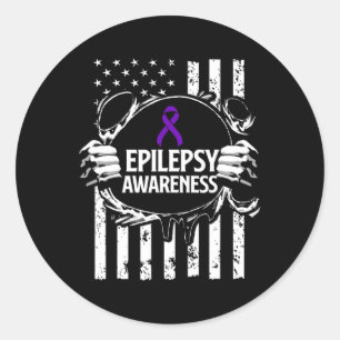 Epilepsy Awareness Epileptic Warrior Survivor 16 Classic Round Sticker