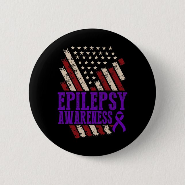 Epilepsy Awareness Epileptic Warrior Survivor 17  Button (Front)
