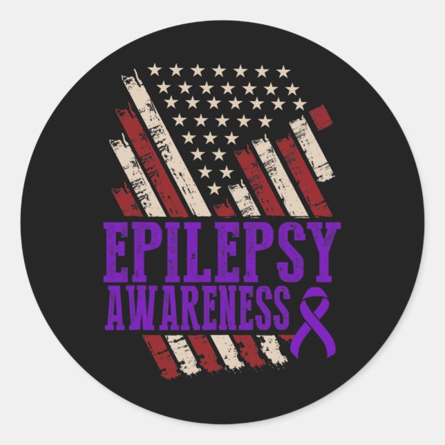 Epilepsy Awareness Epileptic Warrior Survivor 17  Classic Round Sticker (Front)
