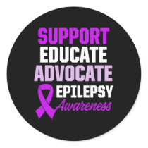 Epilepsy Awareness Epileptic Warrior Survivor 1  Classic Round Sticker