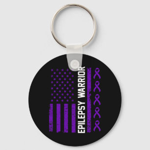 Epilepsy Awareness Epileptic Warrior Survivor 7  Keychain