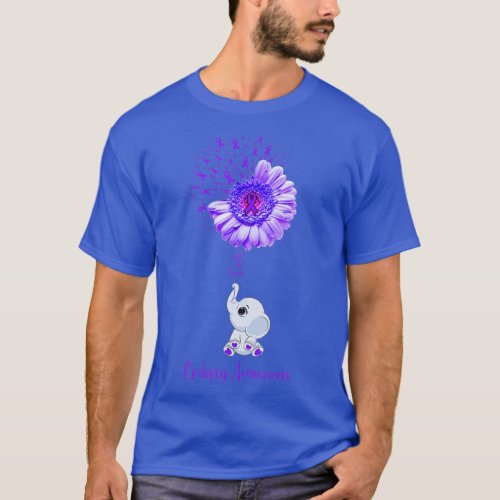 Epilepsy Awareness Faith Elephant Flower Survivor  T_Shirt