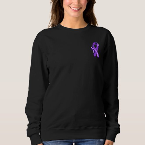 Epilepsy Awareness Floral Purple Ribbon Chronic Pa Sweatshirt