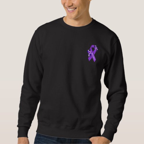 Epilepsy Awareness Floral Purple Ribbon Chronic Pa Sweatshirt