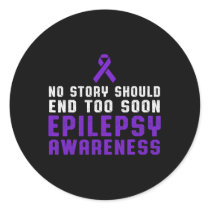 Epilepsy Awareness Fun Beat Epileptic Warrior Surv Classic Round Sticker