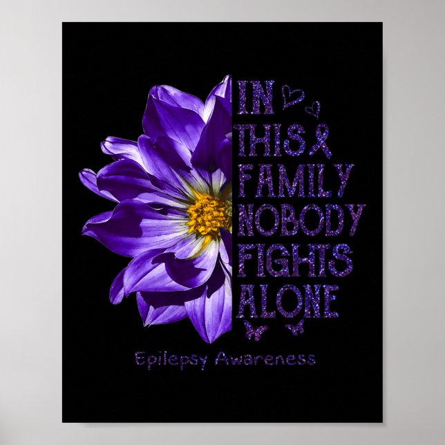 Epilepsy Awareness Gifts Nobody Fights Alone Anemo Poster (Front)
