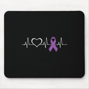 Epilepsy Awareness Heart bit Ribbon  Mouse Pad