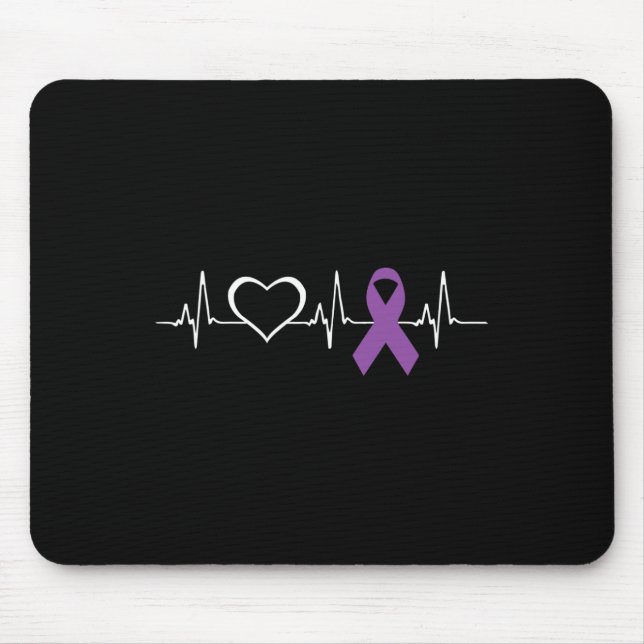 Epilepsy Awareness Heart bit Ribbon  Mouse Pad (Front)