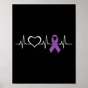 Epilepsy Awareness Heart bit Ribbon  Poster