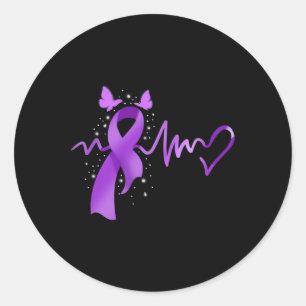Epilepsy Awareness Heartbeat  Classic Round Sticker