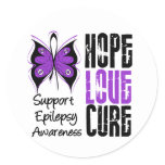 Epilepsy Awareness Hope Love Cure Classic Round Sticker