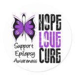 Epilepsy Awareness Hope Love Cure Classic Round Sticker