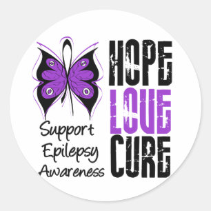 Epilepsy Awareness Hope Love Cure Classic Round Sticker