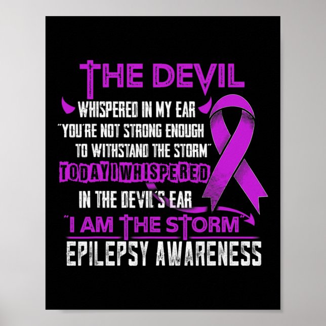 Epilepsy Awareness I am the Storm Devil  Poster (Front)