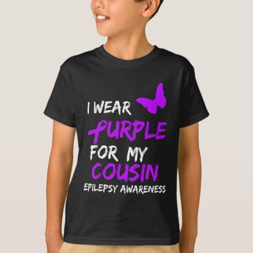 Epilepsy Awareness I Wear Purple For My Cousin Rib T_Shirt