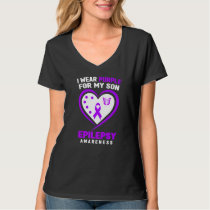Epilepsy Awareness I Wear purple For My Son T-Shirt
