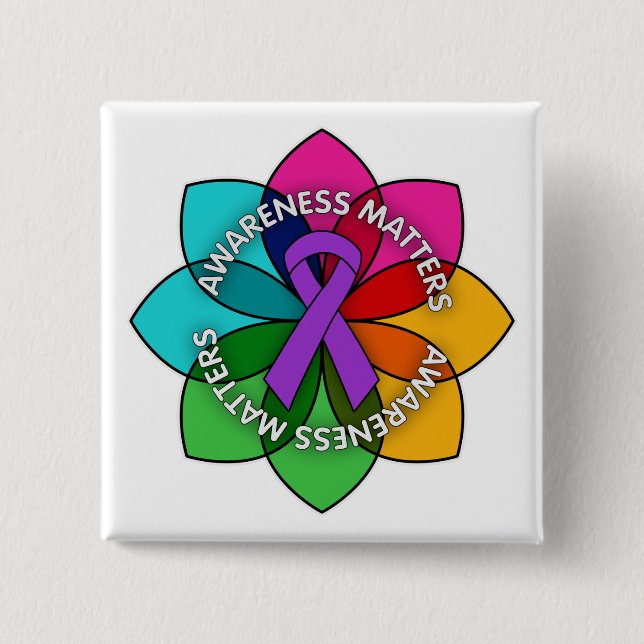 Epilepsy Awareness Matters Petals Button (Front)
