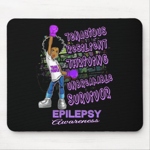 Epilepsy Awareness Melanin Black Women Unbreakable Mouse Pad