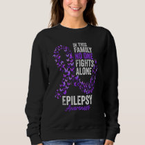 Epilepsy Awareness Month Butterflies Purple Ribbon Sweatshirt