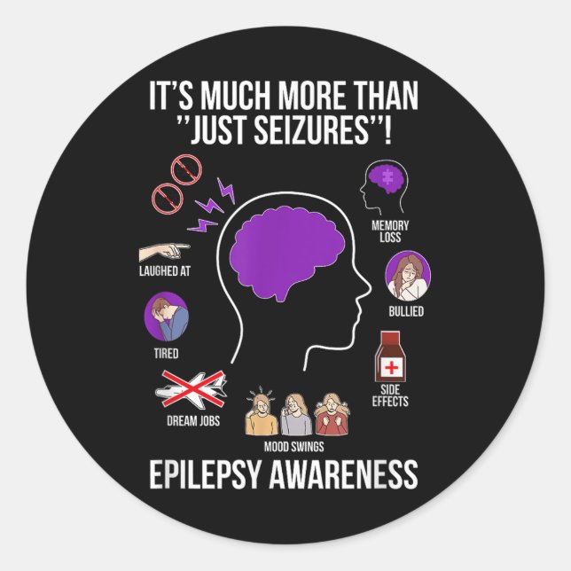 Epilepsy Awareness Month Epilepsy Warrior  Classic Round Sticker (Front)