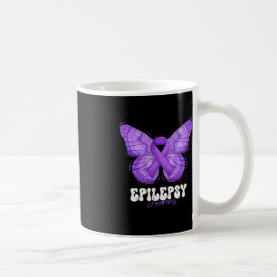 Epilepsy Awareness Month Purple Ribbon Butterfly  Coffee Mug